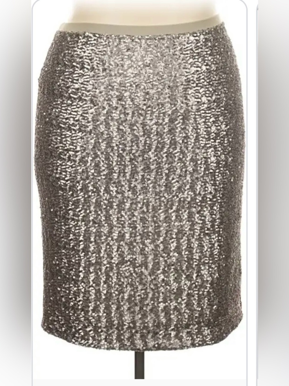 NWT J.Jill Sterling Silver Sequin Pencil Skirt Holiday Pull-On Size LP Petite